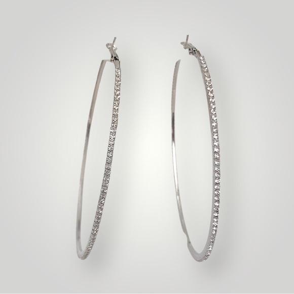 3.75” Rhinestone Hoops - Picture 2 of 3